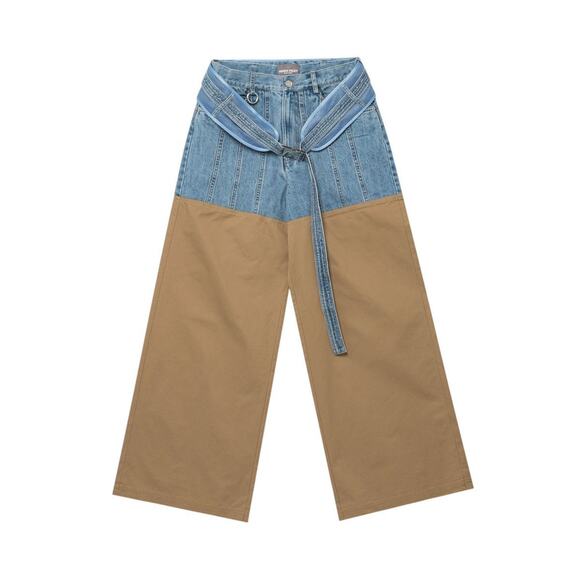Private Policy NY Waist bag washed denim combo pants - Picture 1 of 6